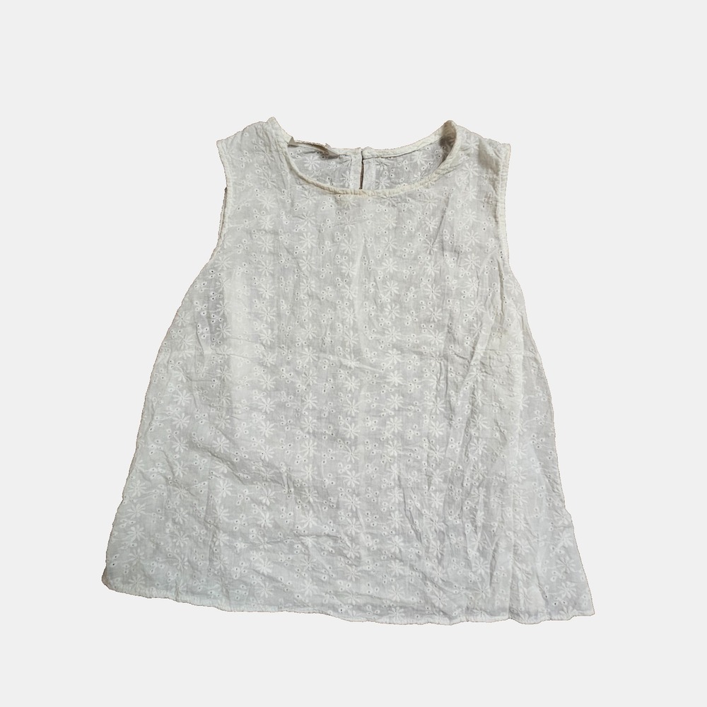 Rojada Eyelet Sleeveless Blouse Top‎ XL Clean Girl Cottagecore Capsule Wardrobe